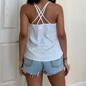 White flowy top with back detail